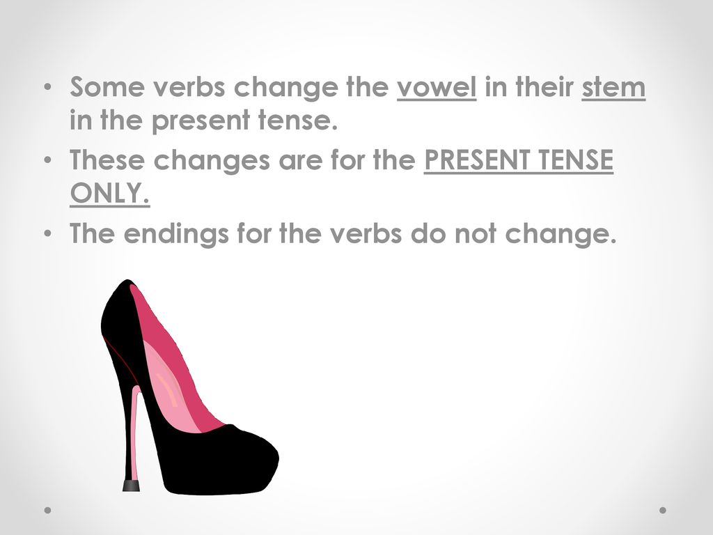 Some verbs change the vowel in their stem in the present tense.