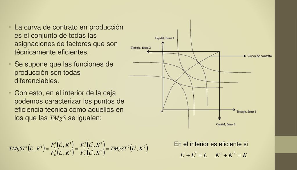 Se supone que las funciones de producción son todas diferenciables.
