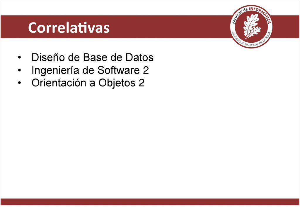 Diseño de Base de Datos Ingeniería de Software 2 Orientación a Objetos 2