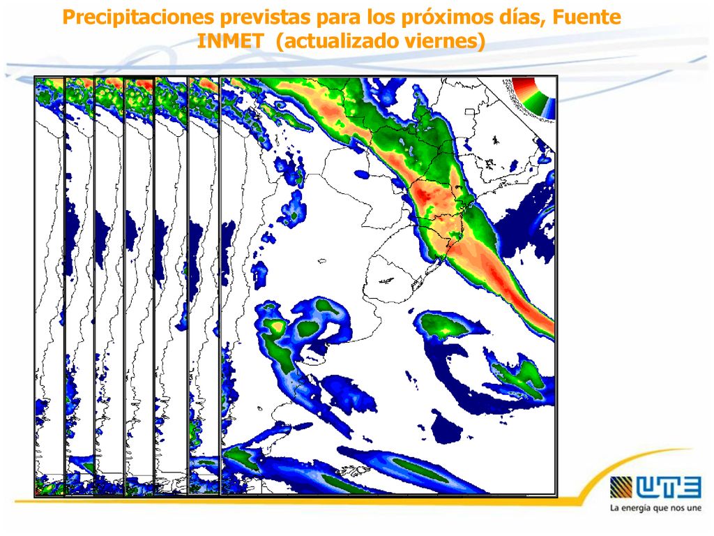 Precipitaciones previstas para los próximos días, Fuente INMET (actualizado viernes)