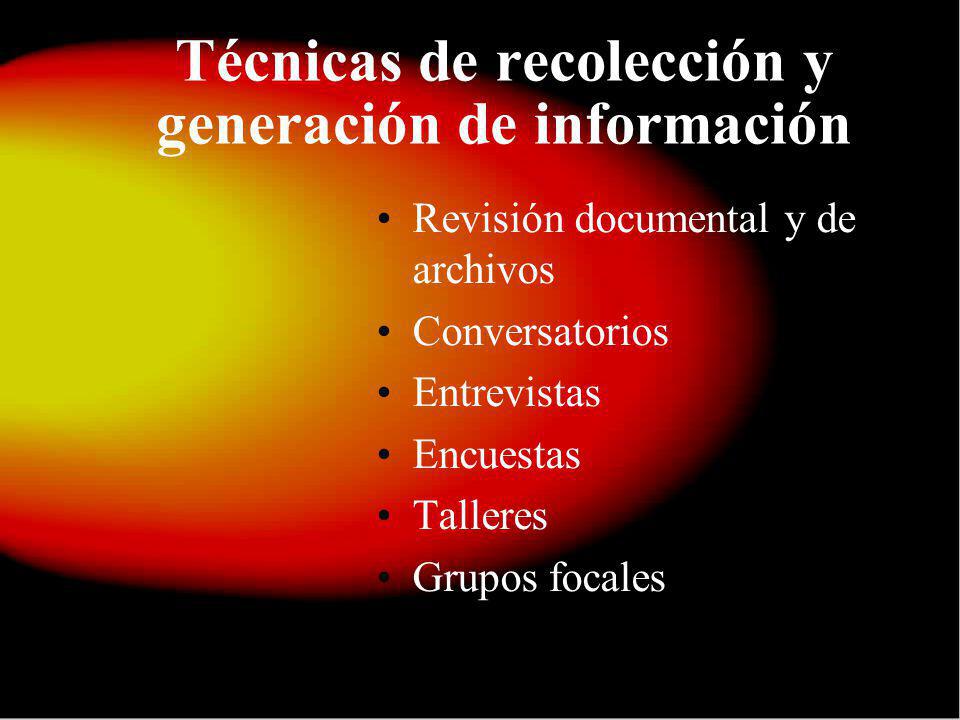 Técnicas de recolección y generación de información