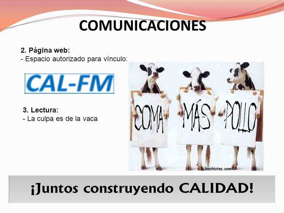 COMUNICACIONES 2. Página web: - Espacio autorizado para vínculo: