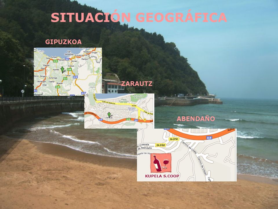 SITUACIÓN GEOGRÁFICA GIPUZKOA ZARAUTZ ABENDAÑO KUPELA S.COOP