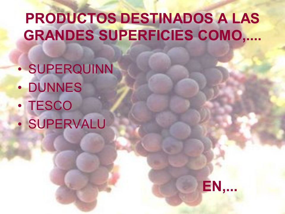 PRODUCTOS DESTINADOS A LAS GRANDES SUPERFICIES COMO,....