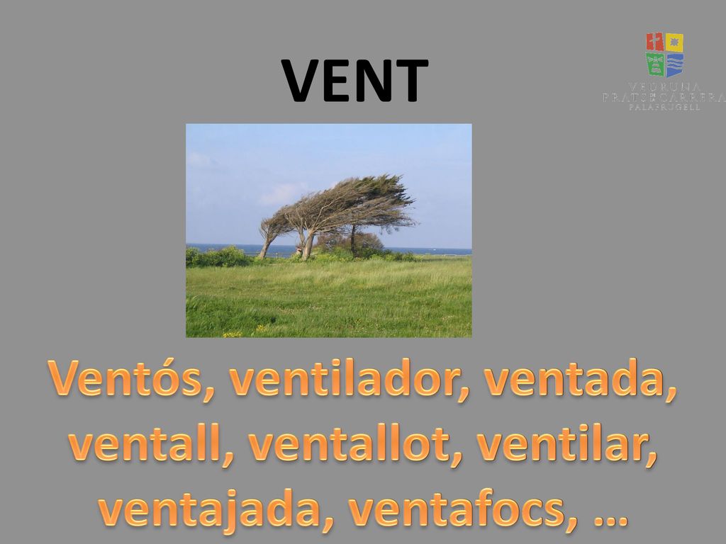 VENT Ventós, ventilador, ventada, ventall, ventallot, ventilar, ventajada, ventafocs, …