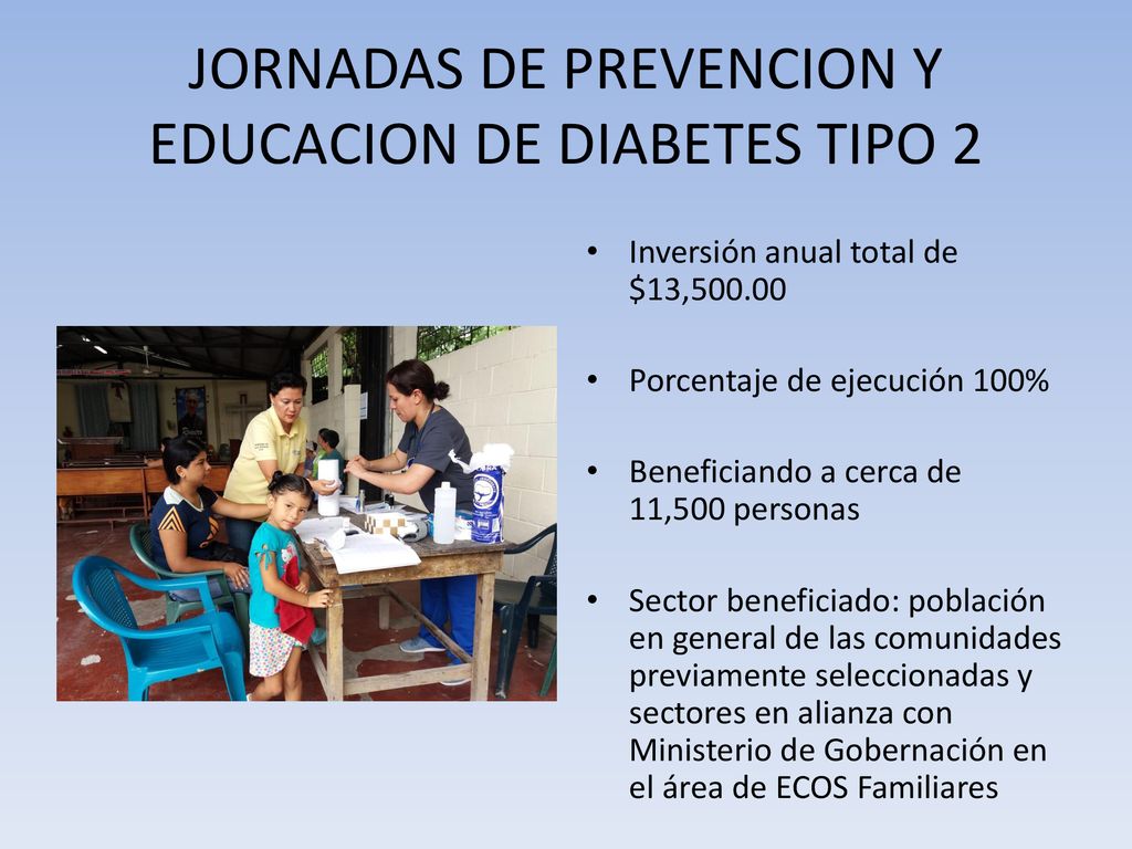 JORNADAS DE PREVENCION Y EDUCACION DE DIABETES TIPO 2