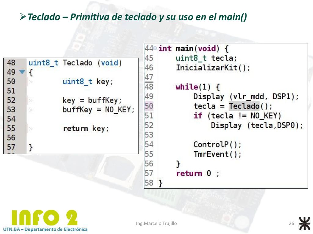 Teclado – Primitiva de teclado y su uso en el main()