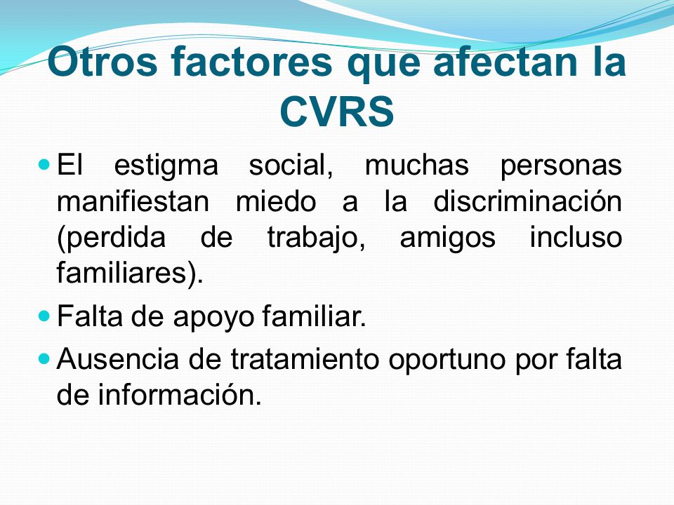 Otros factores que afectan la CVRS