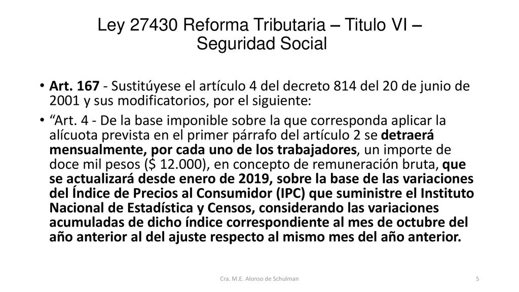 Ley Reforma Tributaria – Titulo VI – Seguridad Social