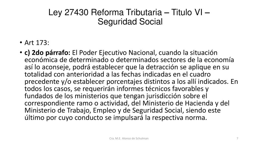 Ley Reforma Tributaria – Titulo VI – Seguridad Social