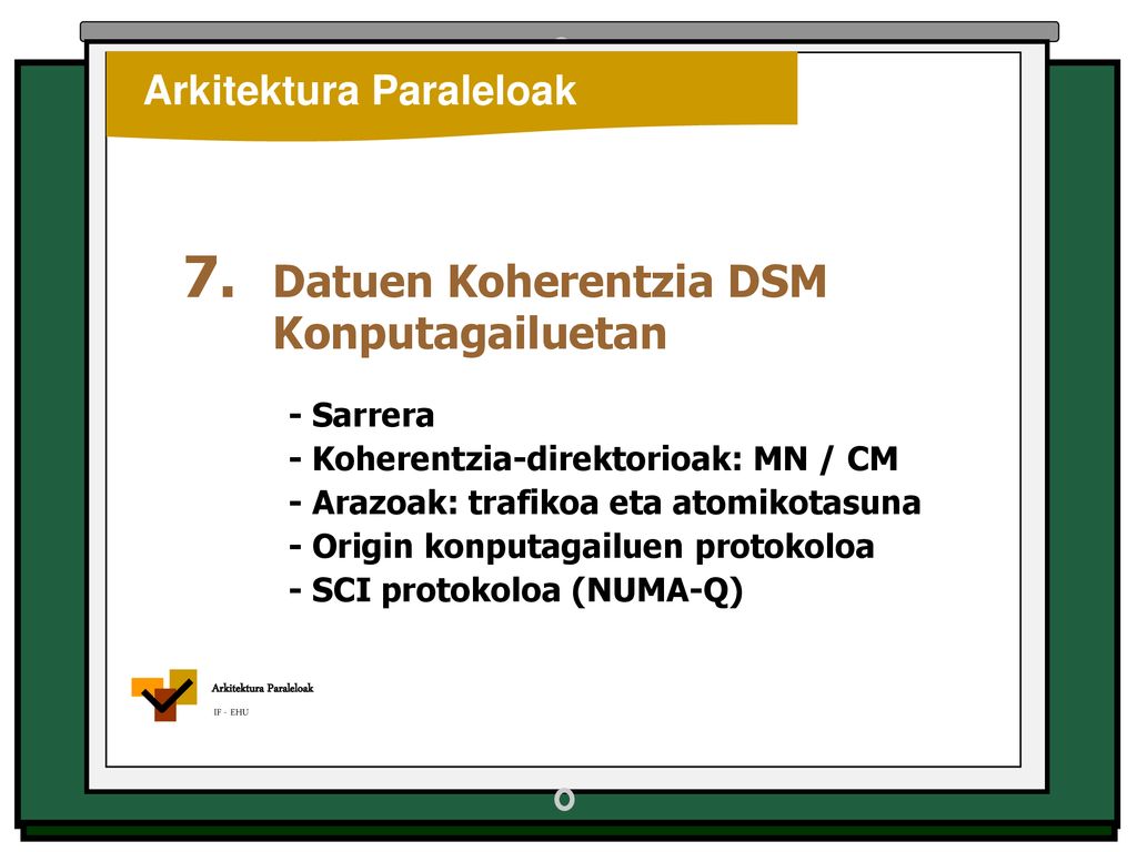 7. Datuen Koherentzia DSM Konputagailuetan