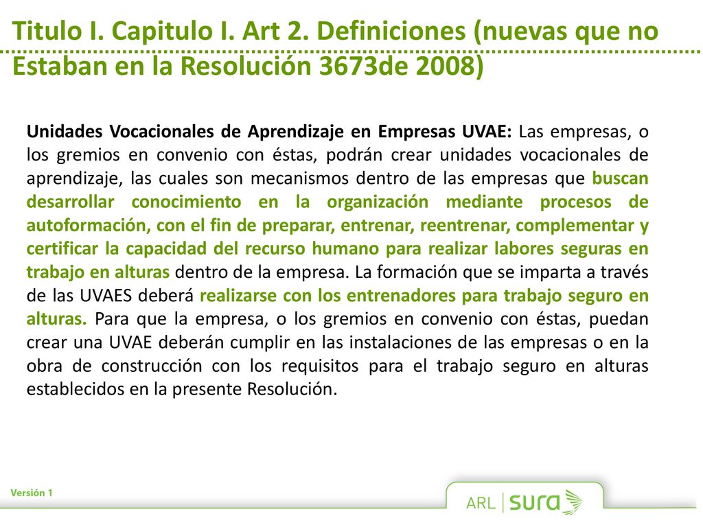 Titulo I. Capitulo I. Art 2. Definiciones (nuevas que no