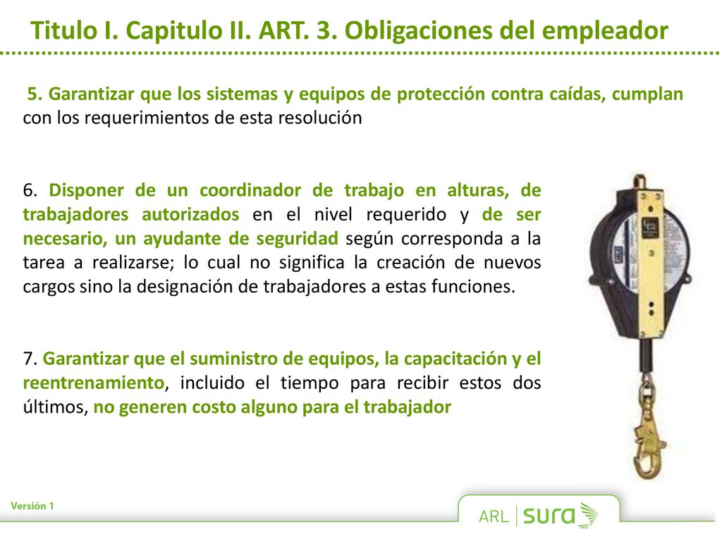Titulo I. Capitulo II. ART. 3. Obligaciones del empleador