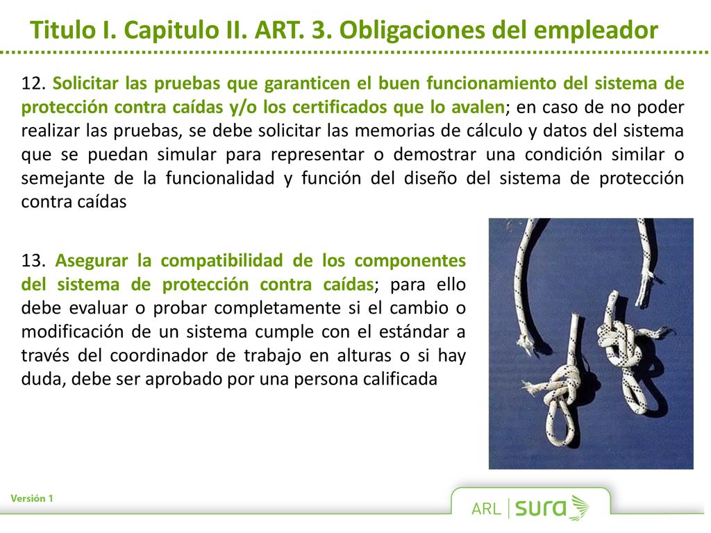 Titulo I. Capitulo II. ART. 3. Obligaciones del empleador