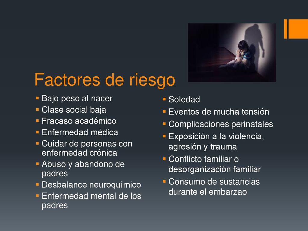 Factores de riesgo Bajo peso al nacer Clase social baja