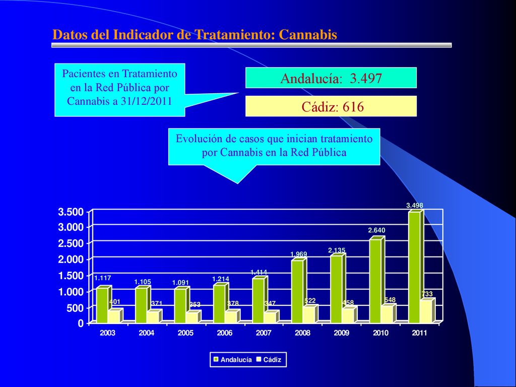 Pacientes en Tratamiento en la Red Pública por Cannabis a 31/12/2011