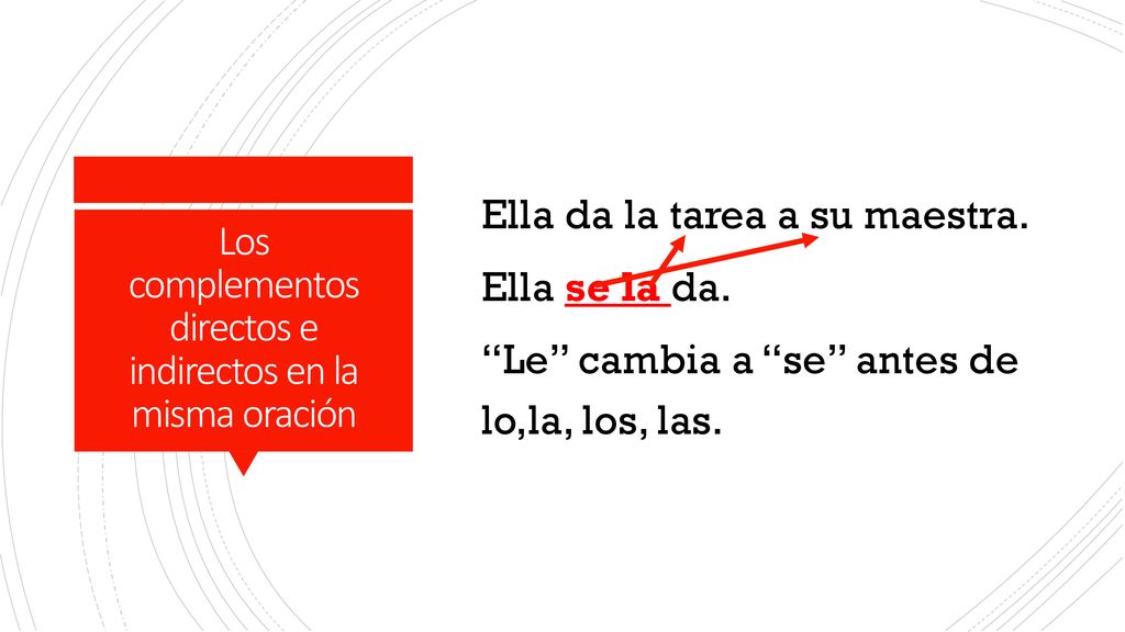 Los complementos directos e indirectos en la misma oración