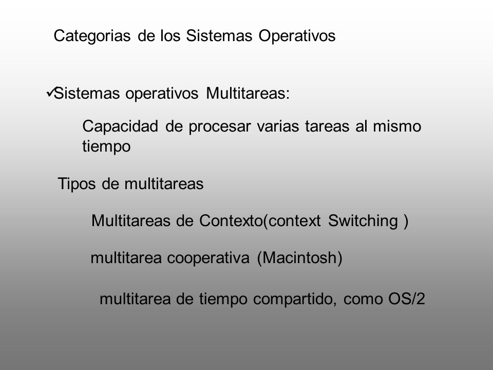 Categorias de los Sistemas Operativos