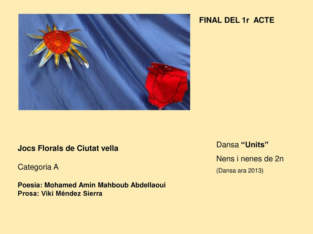Jocs Florals de Ciutat vella Categoria A