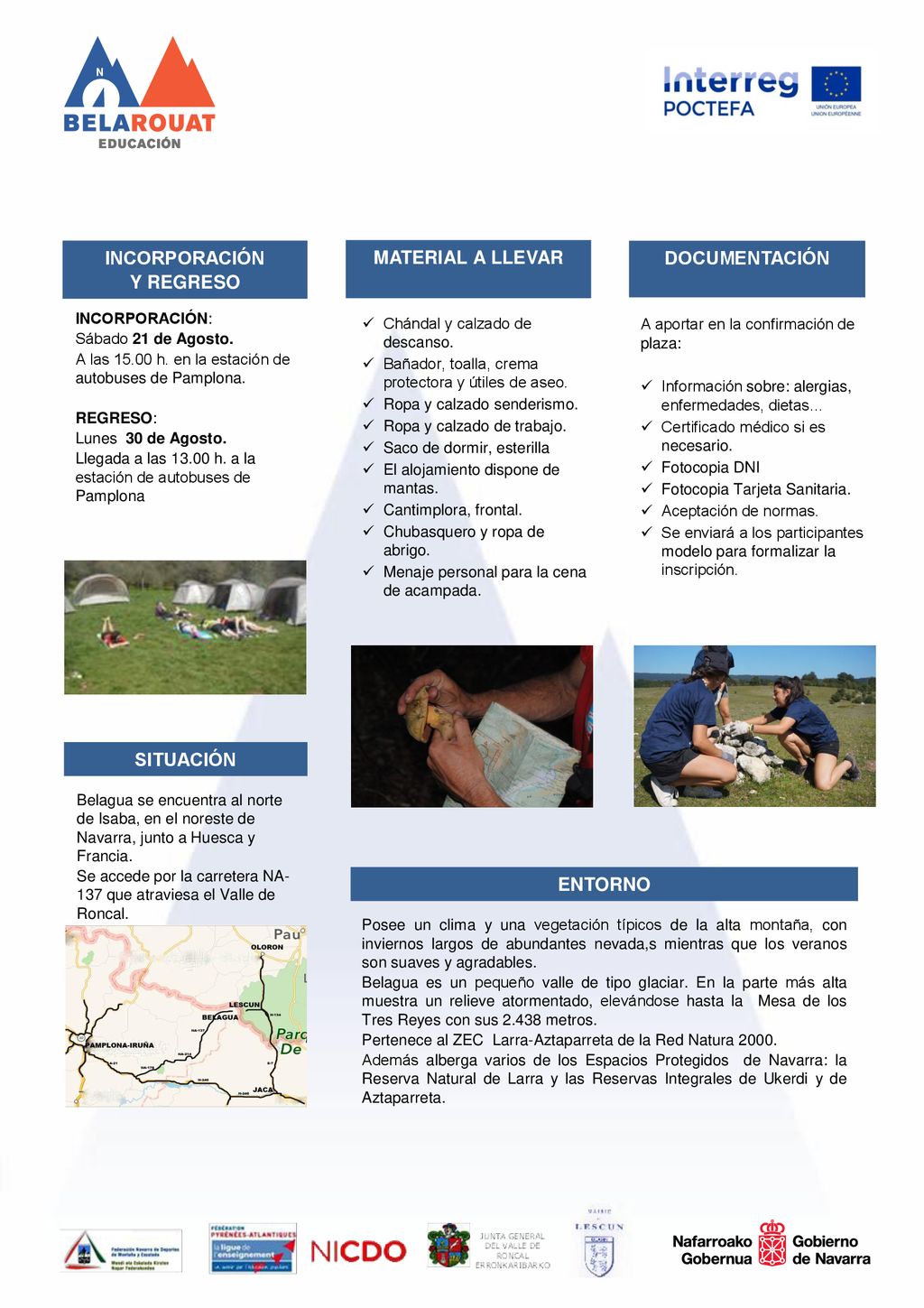 INCORPORACIÓN MATERIAL A LLEVAR DOCUMENTACIÓN Y REGRESO SITUACIÓN