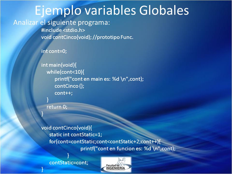 Ejemplo variables Globales