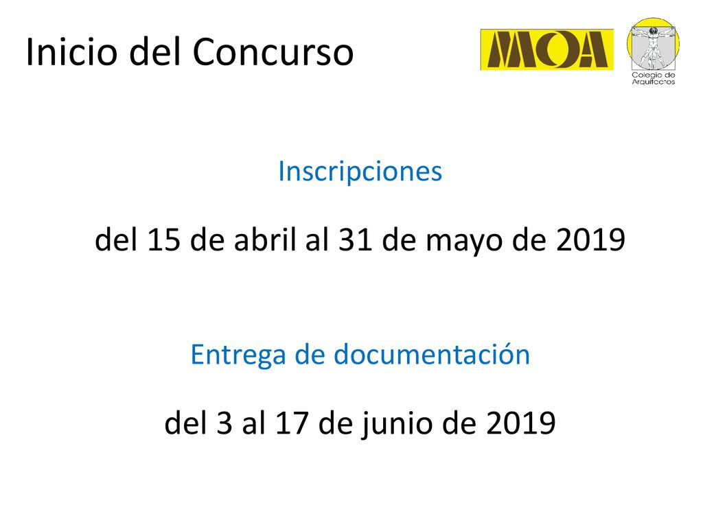 Inicio del Concurso del 15 de abril al 31 de mayo de 2019