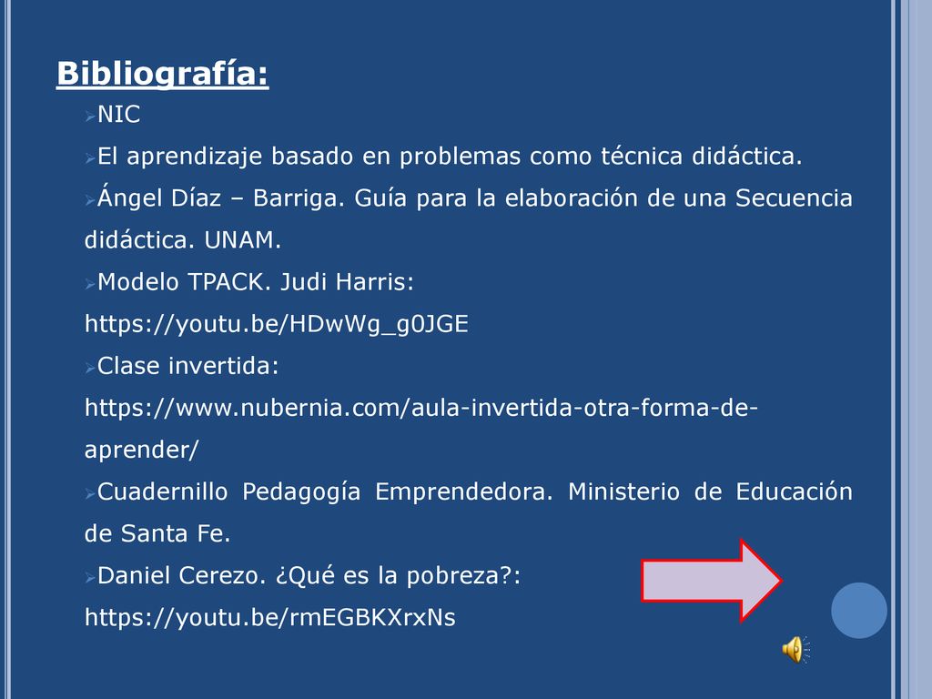 Bibliografía: NIC. El aprendizaje basado en problemas como técnica didáctica.