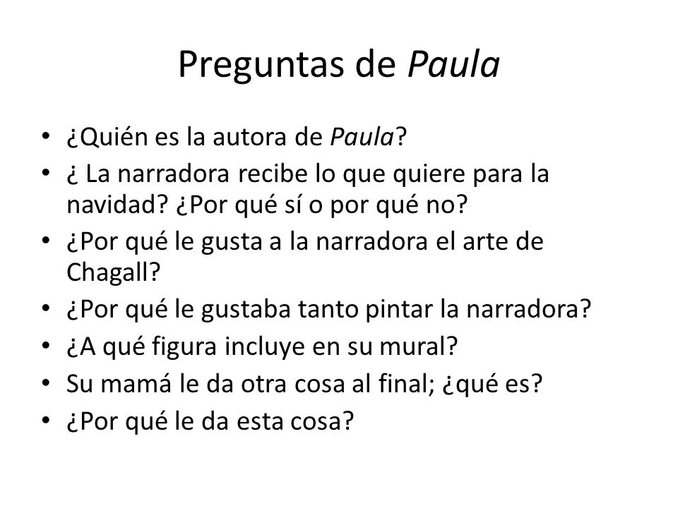 Preguntas de Paula ¿Quién es la autora de Paula