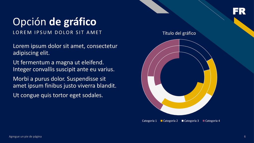 Opción de gráfico LOREM IPSUM DOLOR SIT AMET. Lorem ipsum dolor sit amet, consectetur adipiscing elit.