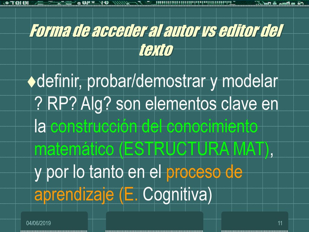 Forma de acceder al autor vs editor del texto