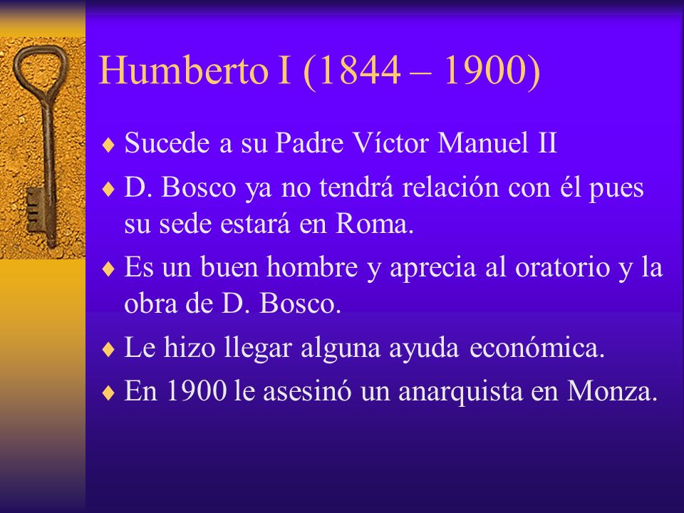 Humberto I (1844 – 1900) Sucede a su Padre Víctor Manuel II
