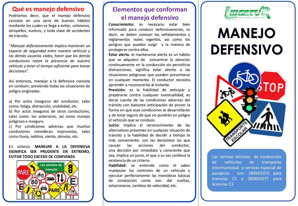 Qué es manejo defensivo Elementos que conforman el manejo defensivo