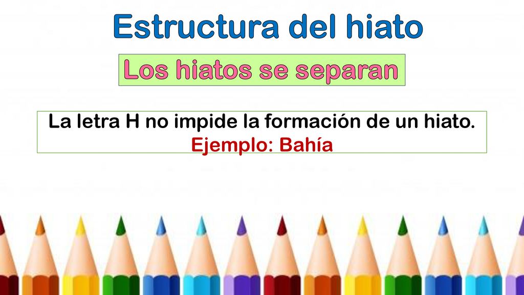 La letra H no impide la formación de un hiato.