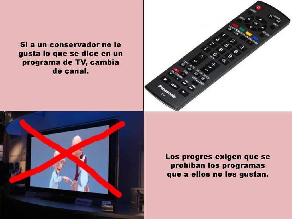 Si a un conservador no le gusta lo que se dice en un programa de TV, cambia de canal.