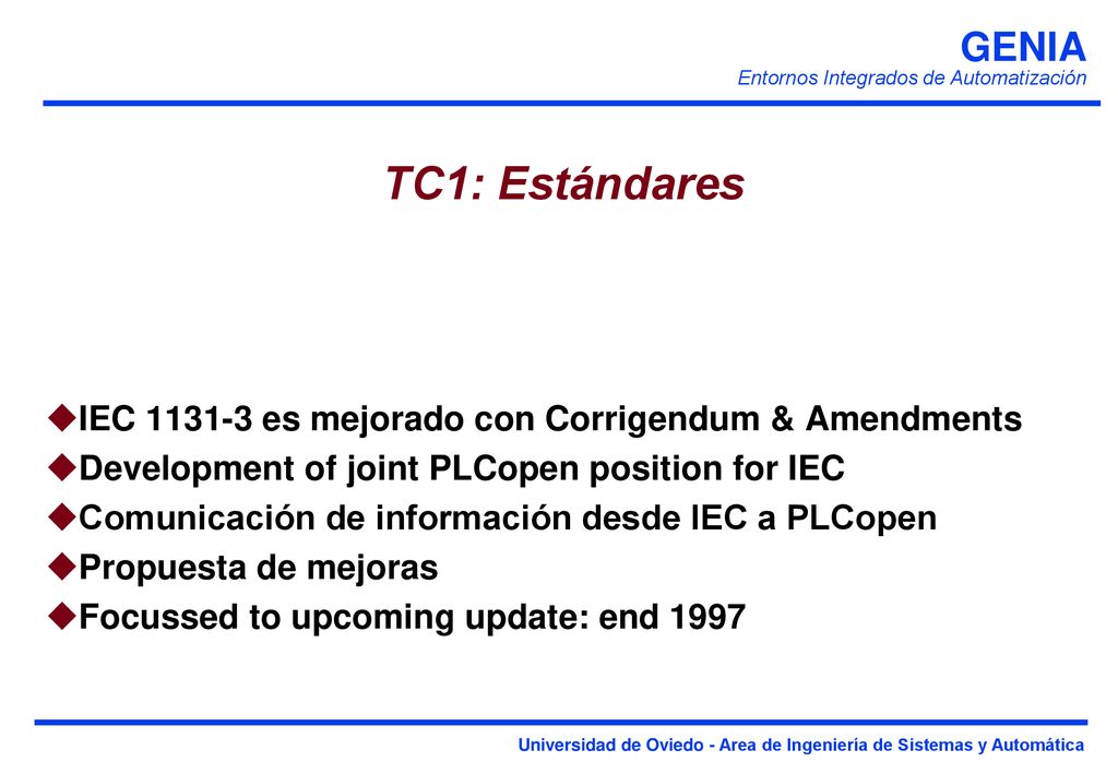 TC1: Estándares IEC es mejorado con Corrigendum & Amendments