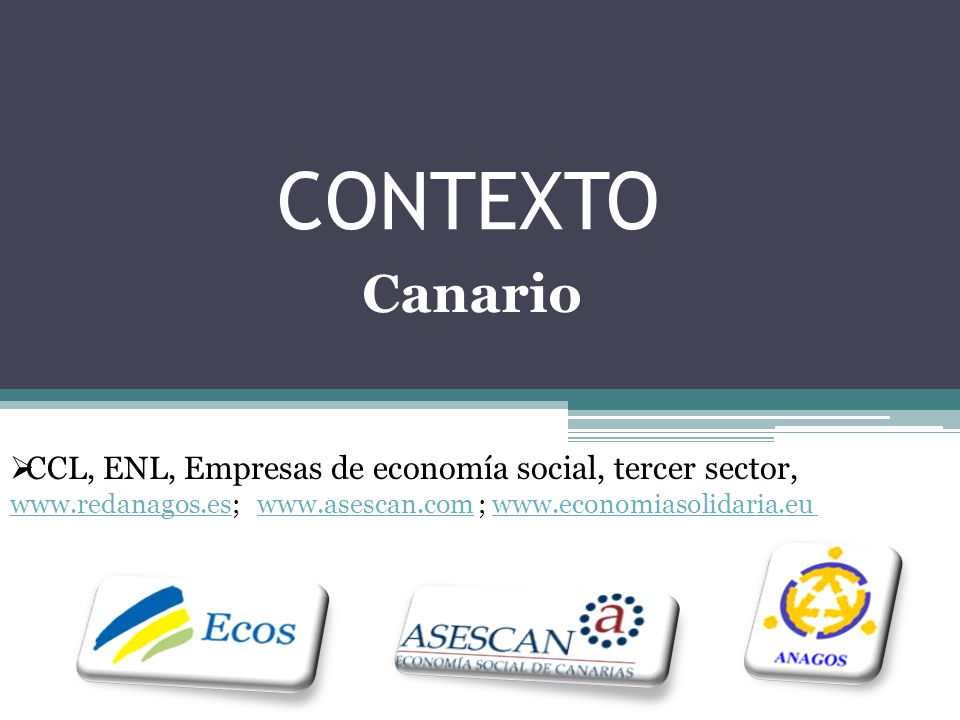 CONTEXTO Canario CCL, ENL, Empresas de economía social, tercer sector,