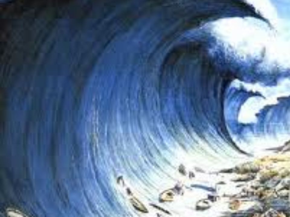 Las causas que provocan los tsunamis son las placas tectónicas que chocan y el agua entra en el hueco que forman y se retira, baja la marea y se forma una ola gigantesca.