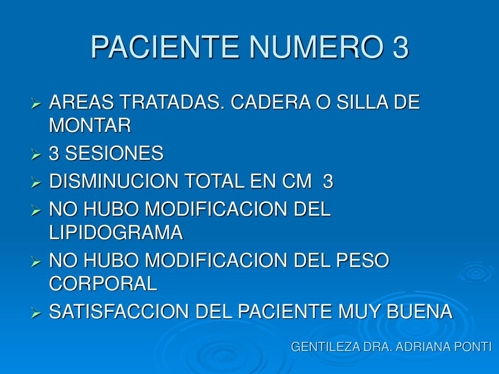 PACIENTE NUMERO 3 AREAS TRATADAS. CADERA O SILLA DE MONTAR 3 SESIONES