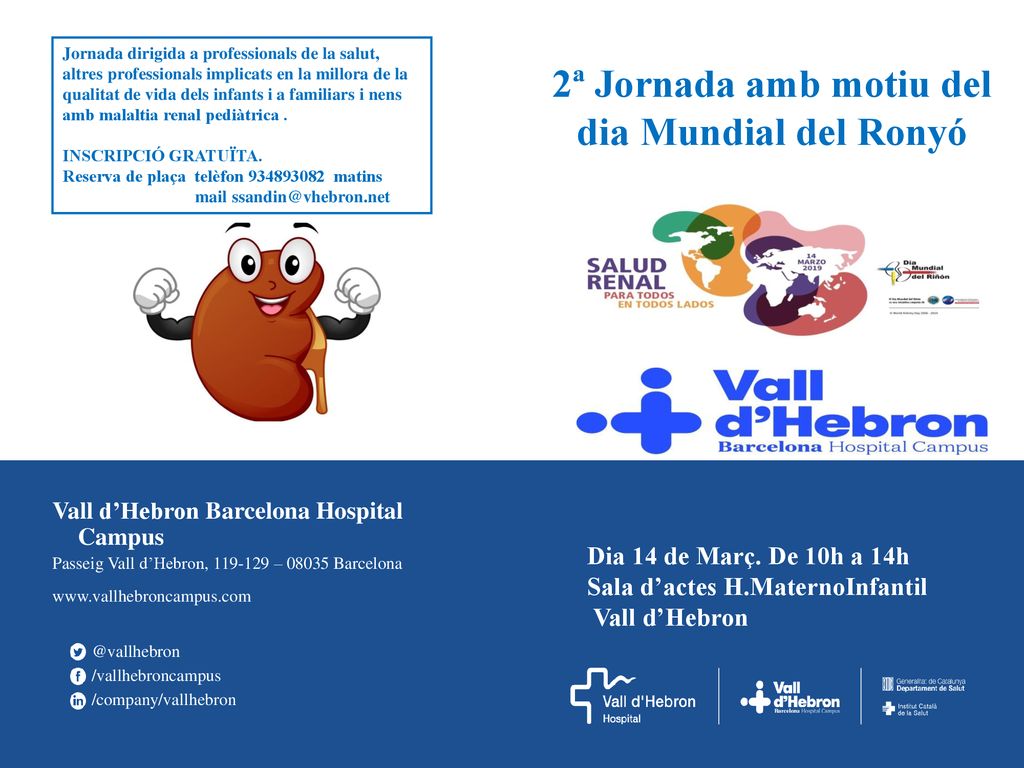 2ª Jornada amb motiu del dia Mundial del Ronyó