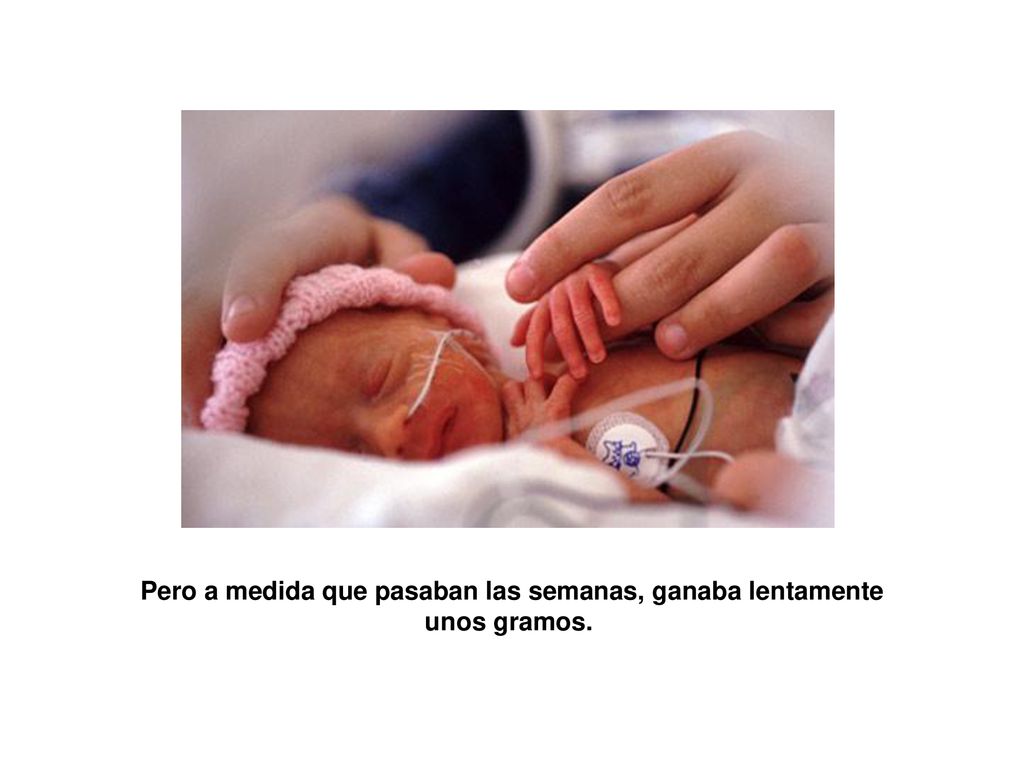 Pero a medida que pasaban las semanas, ganaba lentamente unos gramos.