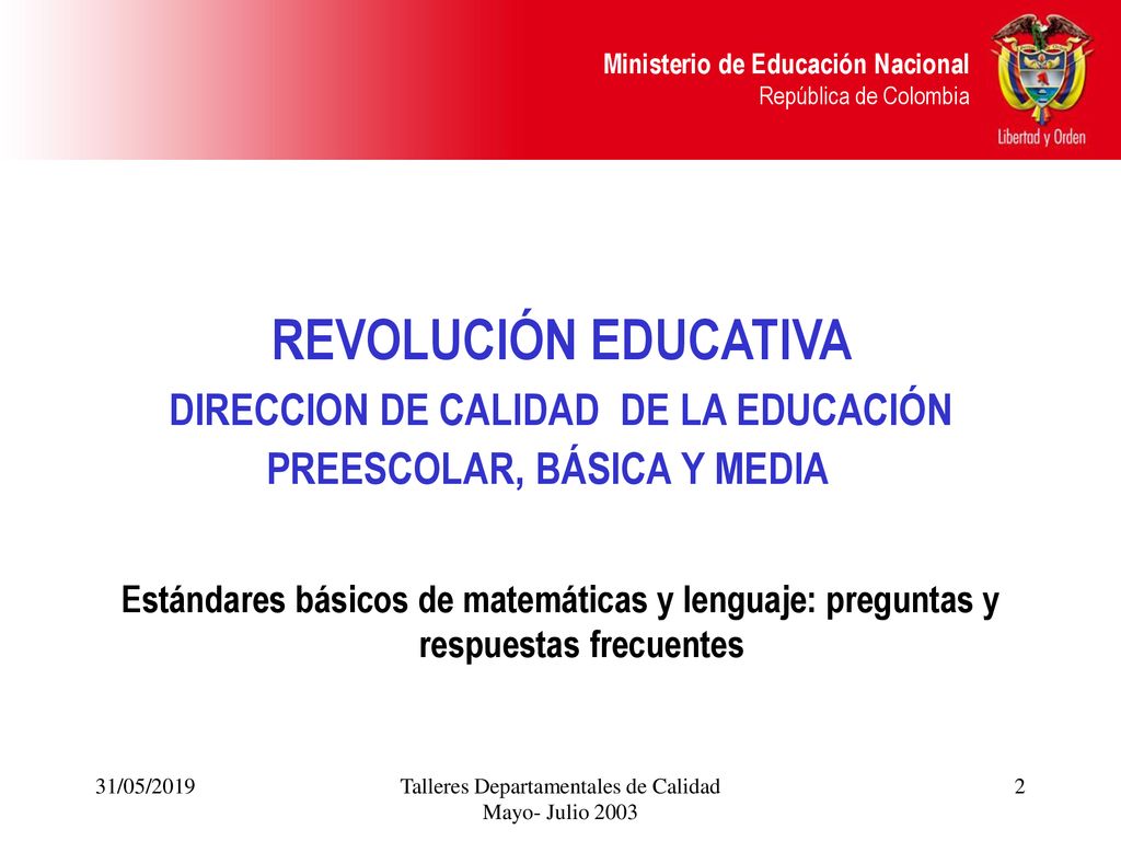 DIRECCION DE CALIDAD DE LA EDUCACIÓN PREESCOLAR, BÁSICA Y MEDIA