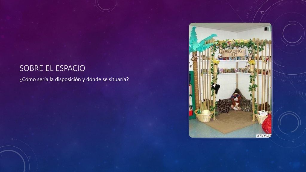 Sobre el espacio ¿Cómo sería la disposición y dónde se situaría
