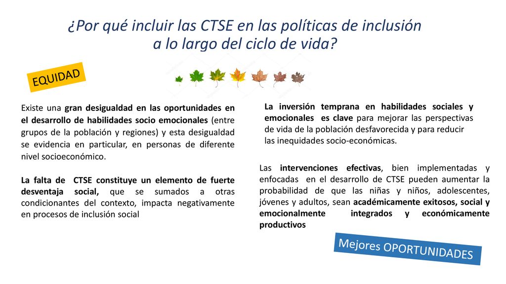 ¿Por qué incluir las CTSE en las políticas de inclusión a lo largo del ciclo de vida