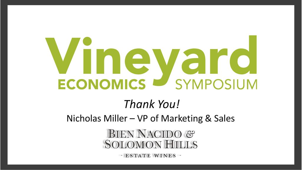 Nicholas Miller – VP of Marketing & Sales