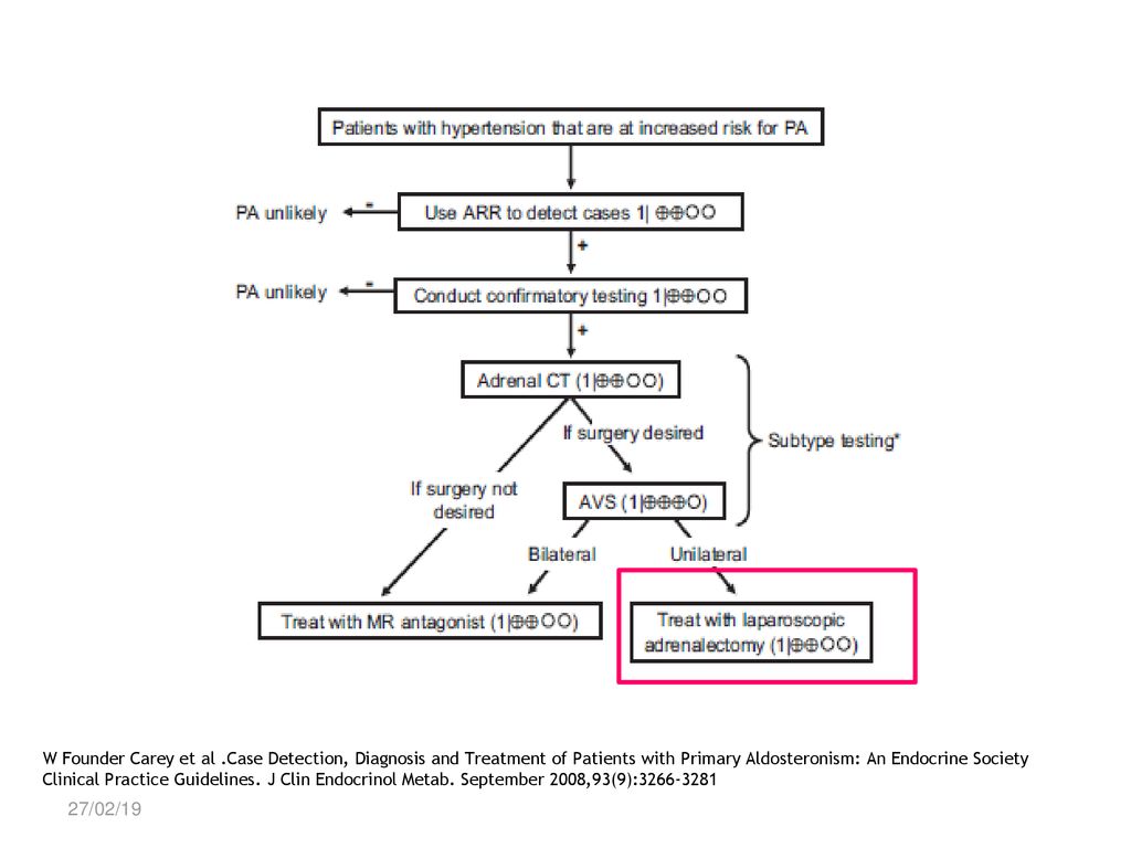 W Founder Carey et al .Case Detection, Diagnosis and Treatment of Patients with Primary Aldosteronism: An Endocrine Society Clinical Practice Guidelines. J Clin Endocrinol Metab. September 2008,93(9):