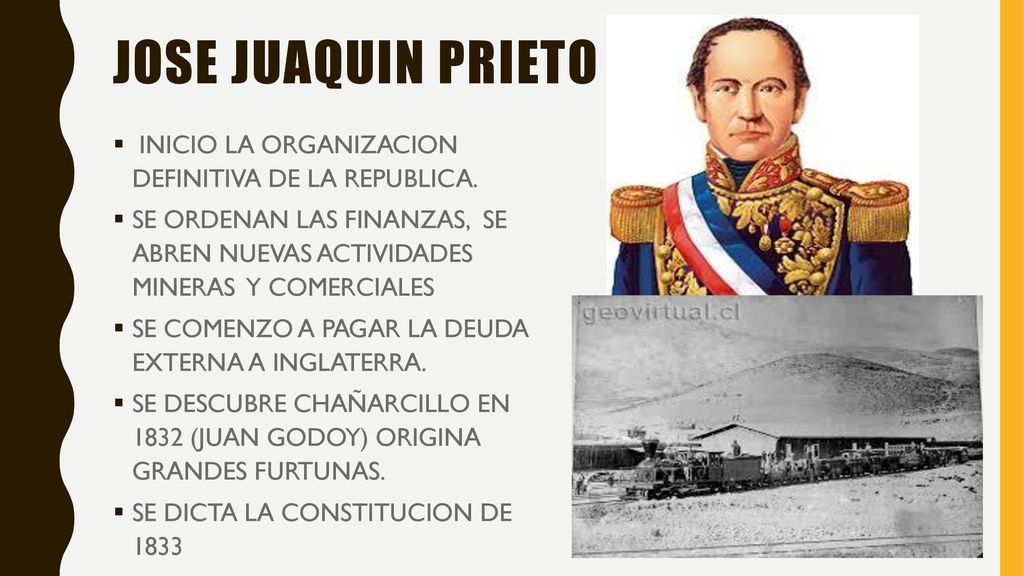 JOSE JUAQUIN PRIETO INICIO LA ORGANIZACION DEFINITIVA DE LA REPUBLICA.