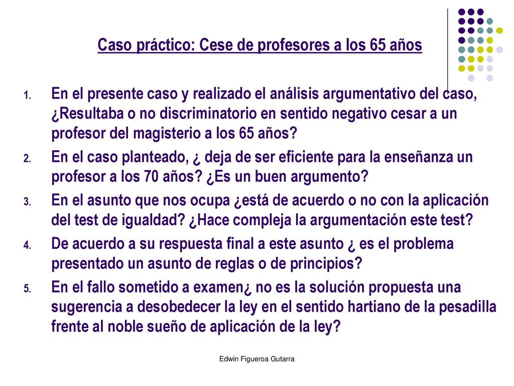 Caso práctico: Cese de profesores a los 65 años