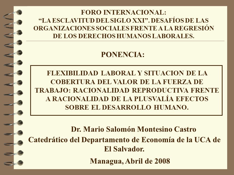 Catedrático del Departamento de Economía de la UCA de El Salvador.