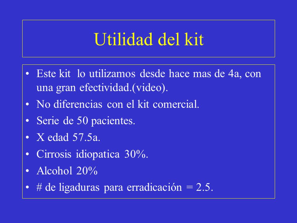 Utilidad del kit Este kit lo utilizamos desde hace mas de 4a, con una gran efectividad.(video). No diferencias con el kit comercial.