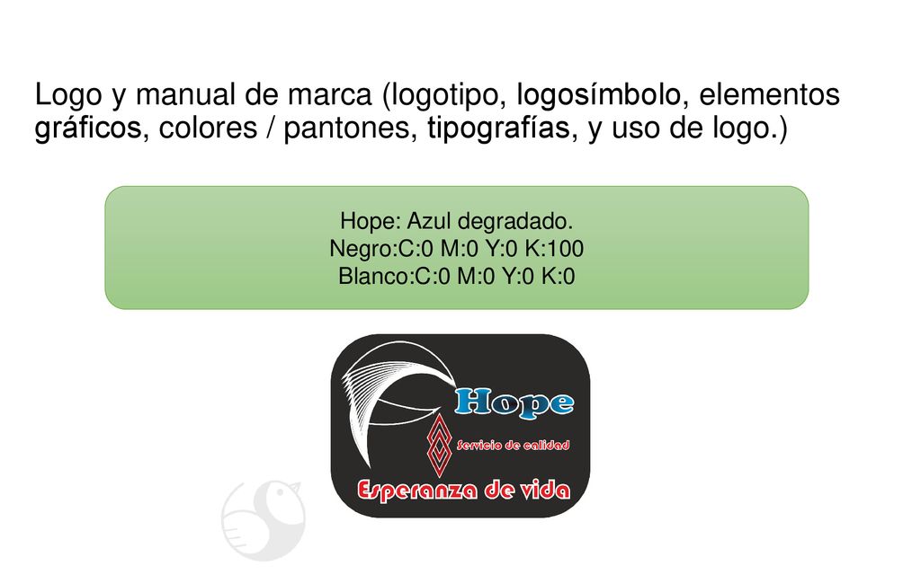 Logo y manual de marca (logotipo, logosímbolo, elementos gráficos, colores / pantones, tipografías, y uso de logo.)